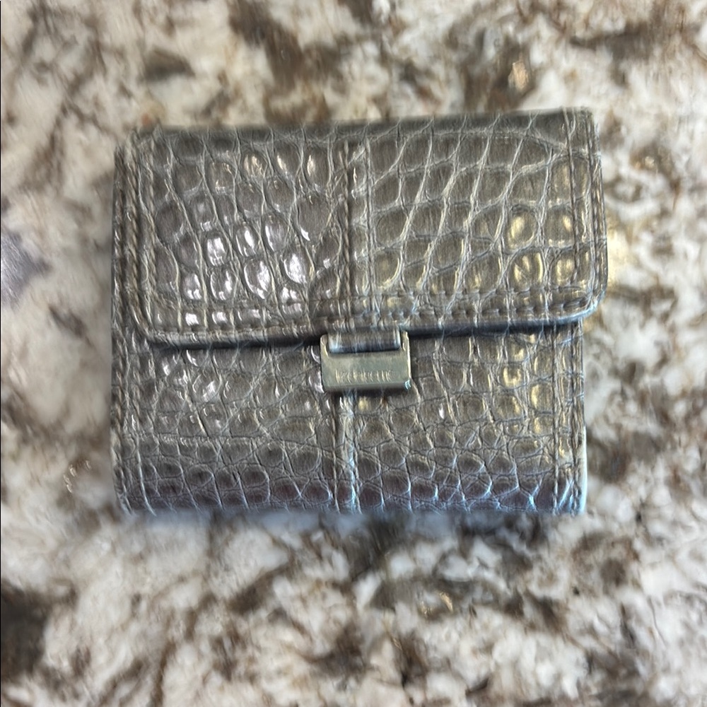 Silver Crocodile Embossed Wallet